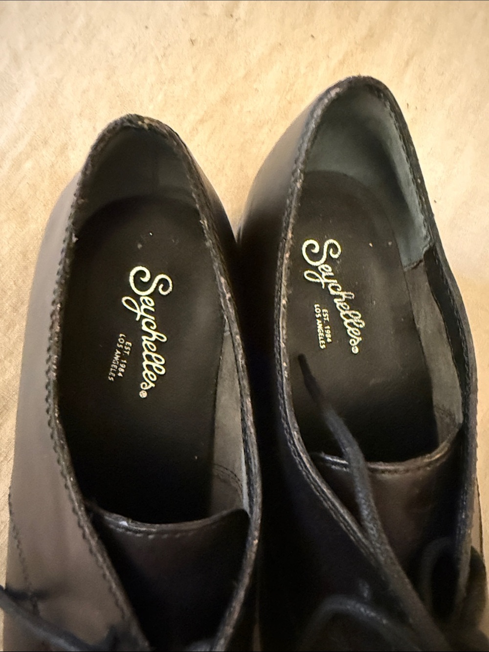 Seychelles Black Leather Lace-Up Oxfords - Picture 10 of 12